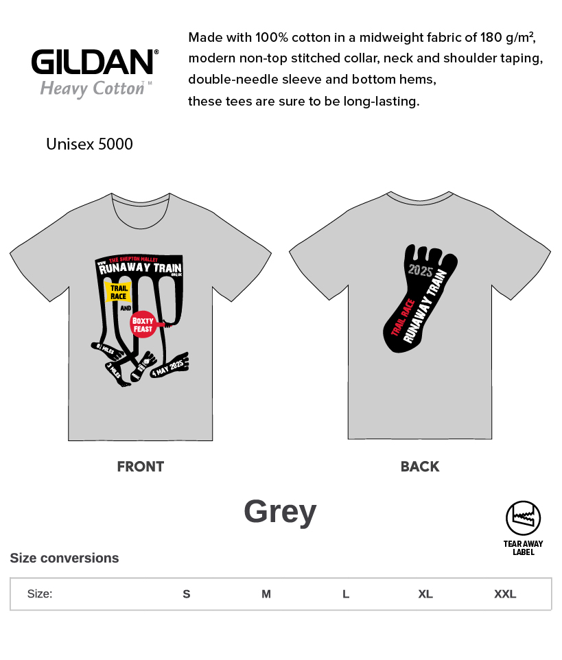 Runaway Train Heather Grey Cotton T Shirt 2026